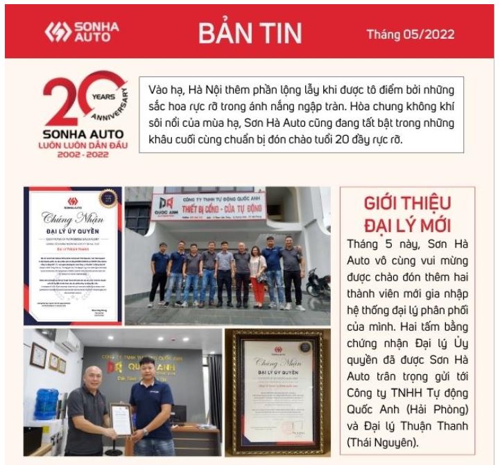 Bản tin Sơn Hà Auto - Hoạt động nổi bật trong tháng 05/2022