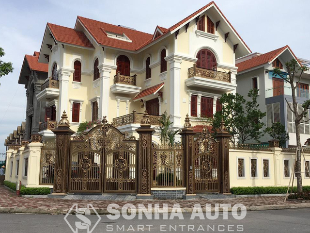 Tổng hợp Cổng mở cánh âm sàn đẹp